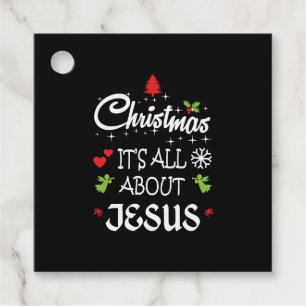 Christian Christmas - It's All About Jesus T-Shirt Favour Tags