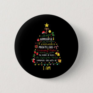 Christian Christmas Jesus Bible Names Xmas Tree Sh 2 Inch Round Button