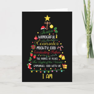 Christian Christmas Jesus Bible Names Xmas Tree Sh Card