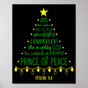 Christian Christmas Jesus Bible Names Xmas Tree Sh Poster