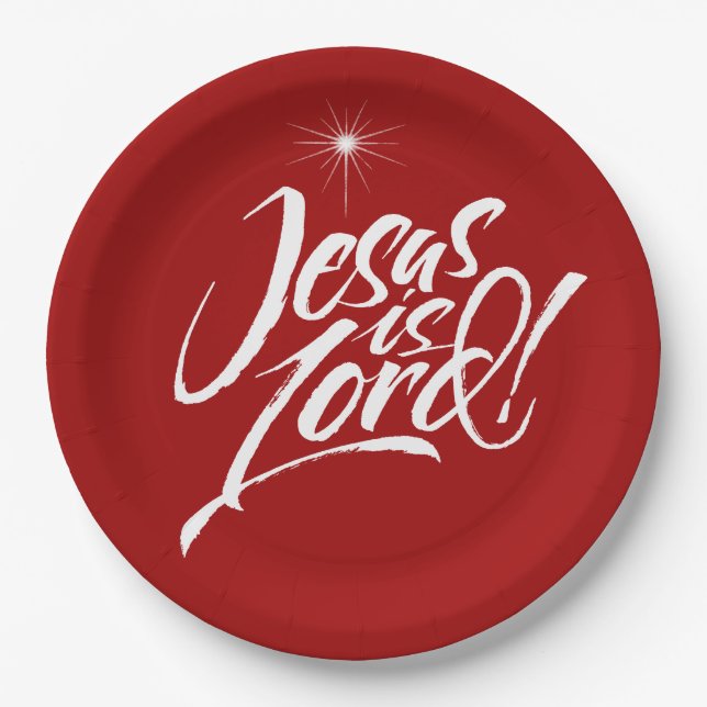 Christian Christmas Jesus is Lord Religious Christ Paper Plate (Front)