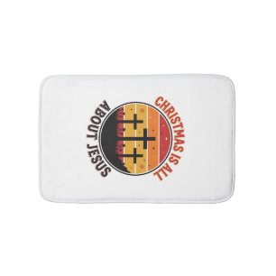 Christian Christmas Jesus Sunset Cross T-Shirt Des Bath Mat