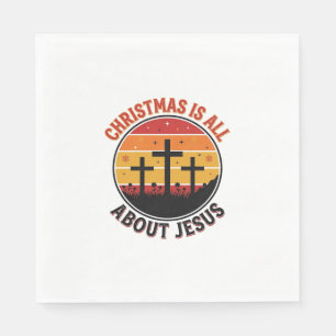 Christian Christmas Jesus Sunset Cross T-Shirt Des Napkin