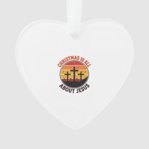 Christian Christmas Jesus Sunset Cross T-Shirt Des Ornament