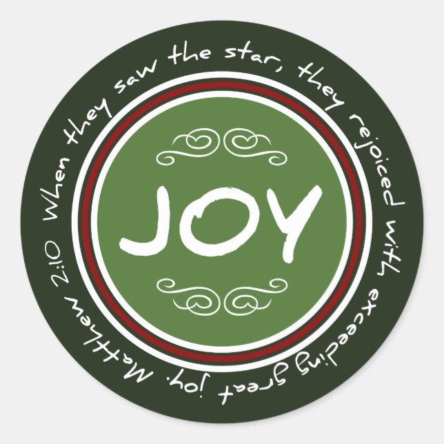 Christian Christmas Joie Bible Verse Stickers (Devant)
