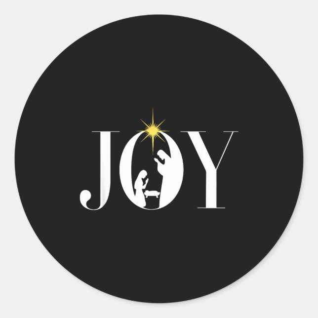 Christian Christmas Joy Jesus Nativity Scene Faith Classic Round Sticker (Front)