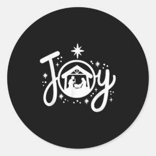 Christian Christmas Joy Jesus Nativity Scene Faith Classic Round Sticker