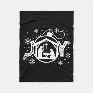 Christian Christmas Joy Jesus Nativity Scene Faith Fleece Blanket