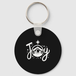Christian Christmas Joy Jesus Nativity Scene Faith Keychain