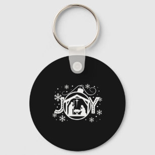 Christian Christmas Joy Jesus Nativity Scene Faith Keychain