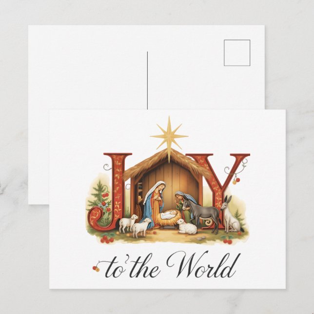 Christian Christmas Joy to the World: The Story Be Postcard (Front/Back)
