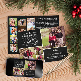 Christian Christmas Luke 2 Multiple Photo Holiday Card