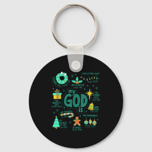Christian Christmas My God Is Jesus Is The Reason Keychain