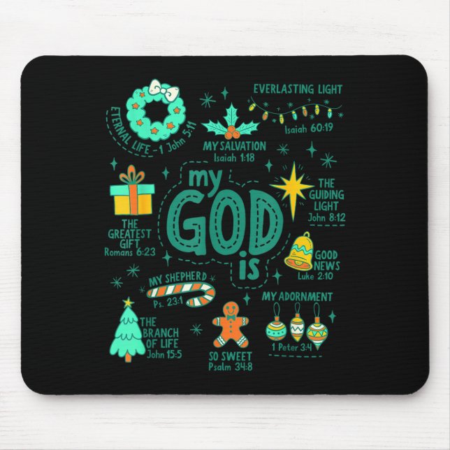 Christian Christmas My God Is Jesus Is The Reason  Mouse Pad (Front)