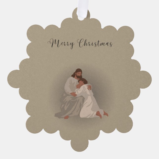 Christian Christmas Napkins Ornament Card (Front)