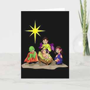 Christian Christmas Nativity Baby Jesus Manger Sup Card