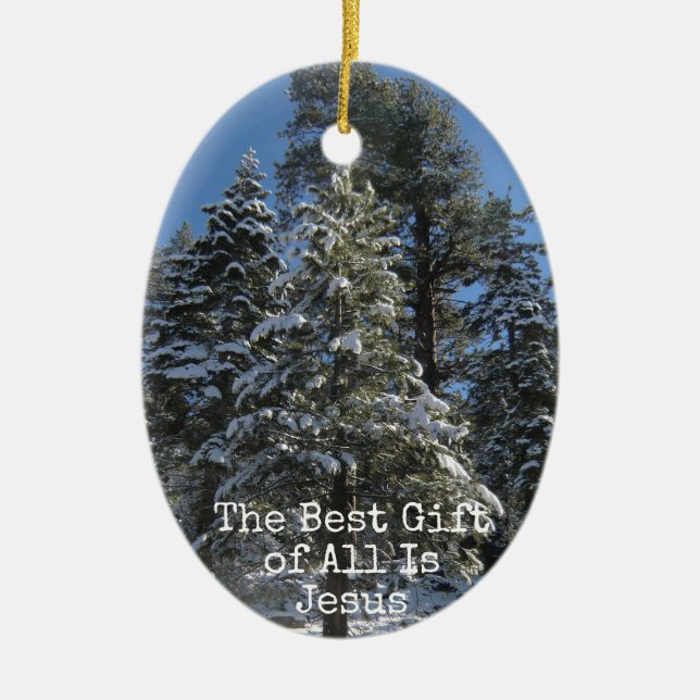 Christian Christmas Ornament - Best Gift is Jesus (Front)