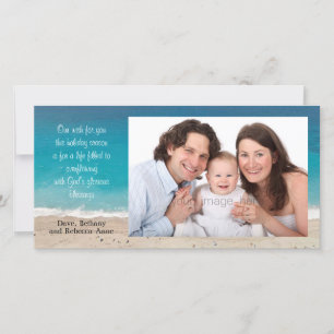 Christian Christmas Photo Ocean and Beach Holiday Card