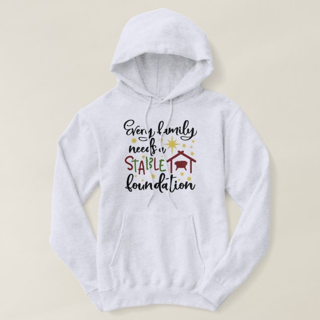 Christian Christmas Religious Funny Family Hoodie (Design Front)