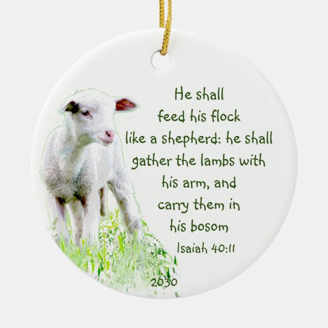 Christian Christmas Scripture Inspirational Verse Ceramic Ornament (Front)