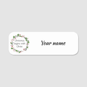 Christian Christmas Scripture Scripture Name Tag