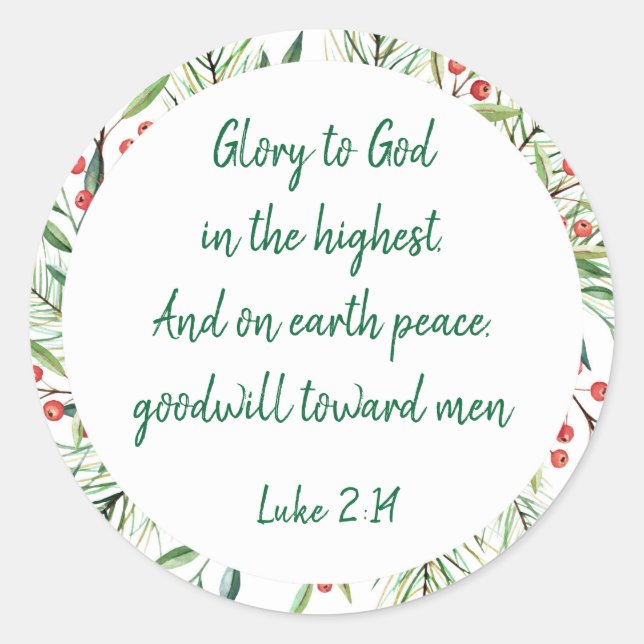 Christian Christmas Scripture Sticker Scripture (Front)