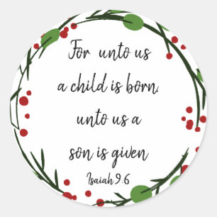 Christian Christmas Scripture Sticker Scripture
