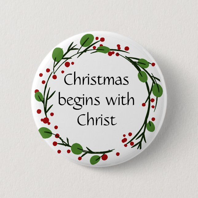 Christian Christmas Scripture Sticker Scripture 2 Inch Round Button (Front)