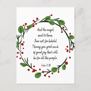 Christian Christmas Scripture Sticker Scripture Holiday Postcard