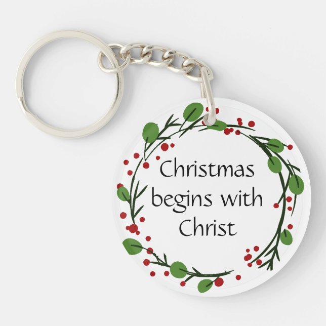 Christian Christmas Scripture Sticker Scripture Keychain (Front)