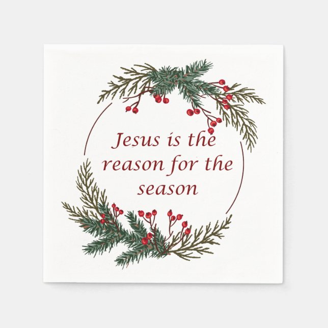 Christian Christmas Scripture Sticker Scripture Napkin (Front)