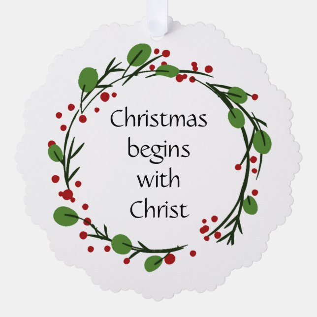 Christian Christmas Scripture Sticker Scripture Ornament Card (Front)