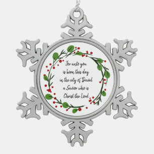 Christian Christmas Scripture Sticker Scripture Snowflake Pewter Christmas Ornament