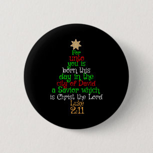 Christian Christmas Tree Shirts 2 Inch Round Button