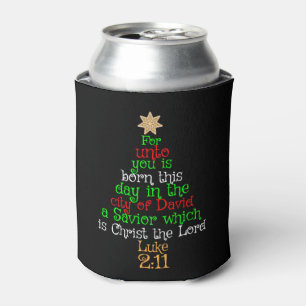 Christian Christmas Tree Shirts Can Cooler