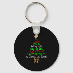 Christian Christmas Tree Shirts Keychain