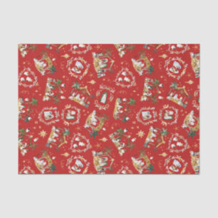 Christian Christmas Watercolor Nativity Red Tissue Paper