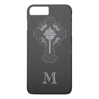 Christian chrome cross grey monogram Case-Mate iPhone case