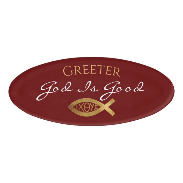 Christian Church Ministry Greeter Fellowship Name Tag (Front)