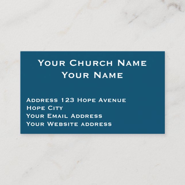 Christian Church Pastor Blue White Custom Invite (Front)