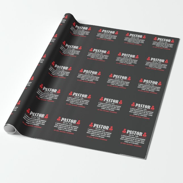 Christian Church Pastor Definition Religious Minis Wrapping Paper (Unrolled)