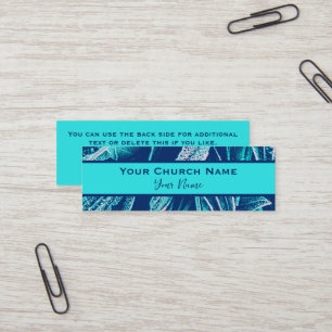 Christian Church Pastor Modern Turquoise Nature Mini Business Card