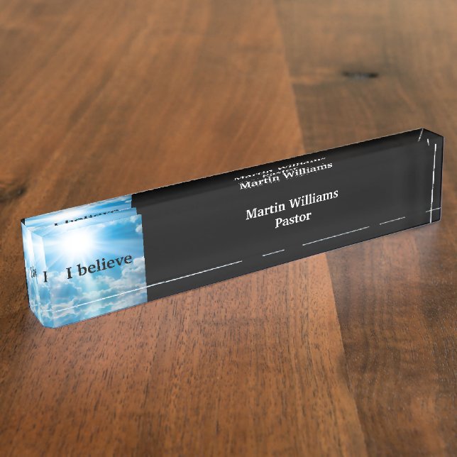 Christian Church Pastor Nameplate (Side)