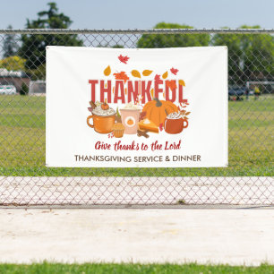Christian CHURCH SERVICE AND Thanksgiving Dinner Banner