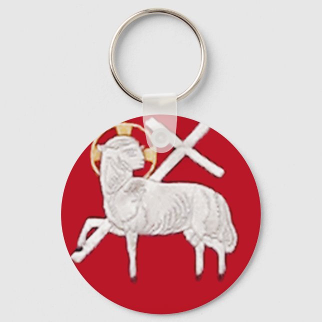 CHRISTIAN CHURCH SYMBOLS-LAMB OF GOD KEYCHAIN (Front)