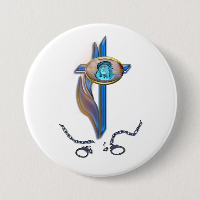 Christian clothing and  more 3 inch round button (Front)