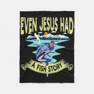 Christian Clothing Byss Fishing Even Jesus Had A F Fleece Blanket