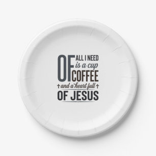 Christian Coffee Jesus Quote Vintage Shirt Design_ Paper Plate