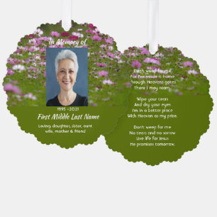 Christian Cosmos Garden Flowers Memorial Keepsake  Ornament Card