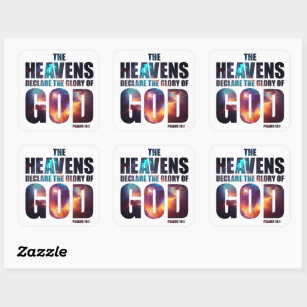 Christian Creation: Heavens Declare Glory of GOD Square Sticker